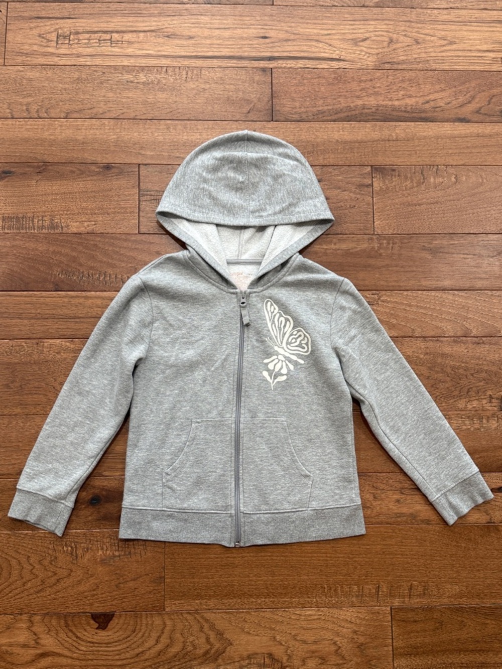 Cat & Jack Girls Hooded Zippered Sweatshirt - Butterfly Print - Size M (8)